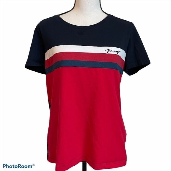 Tommy Hilfiger Red, White & Blue Short Sleeve Tee - Picture 1 of 7